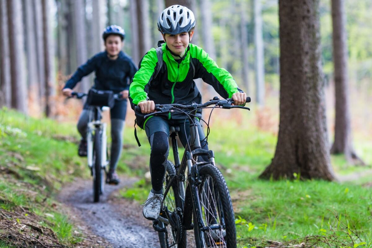 Vélo descente en forêt