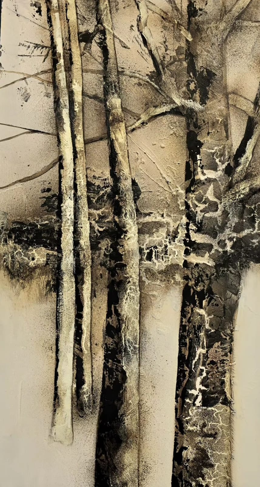 Art abstrait : Peinture à l'acrylique et au fusain