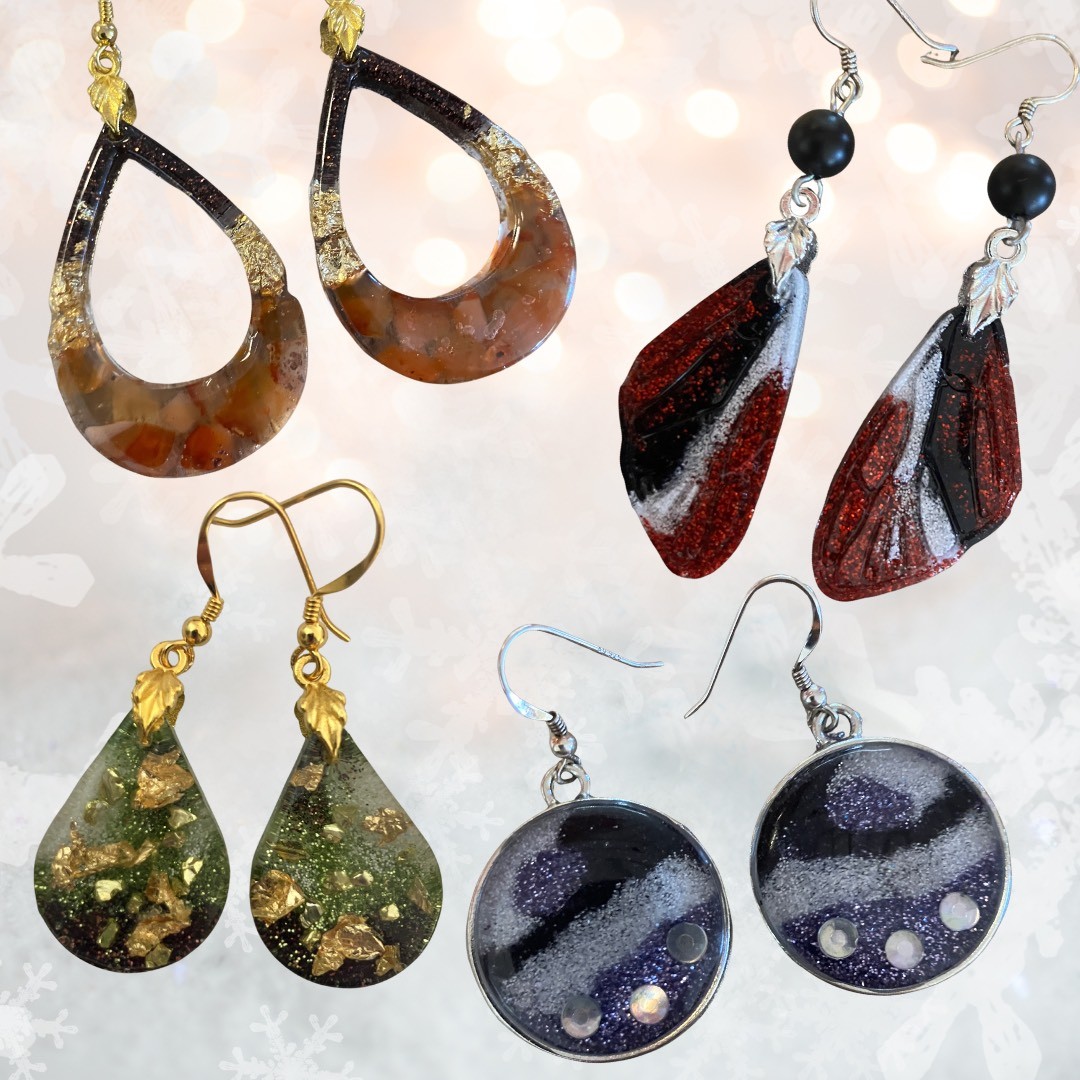 Boucles d'oreilles en résine