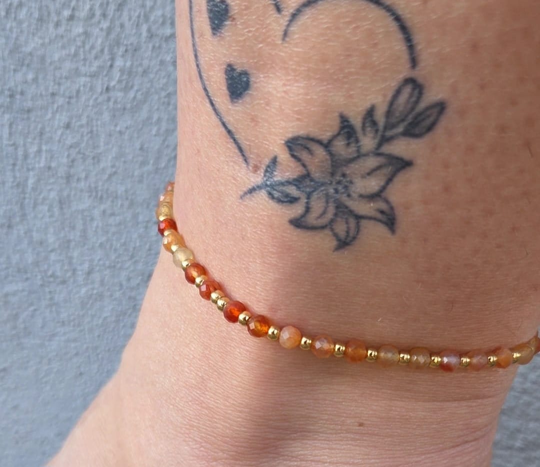 Bracelet de cheville en pierre semi-précieuse