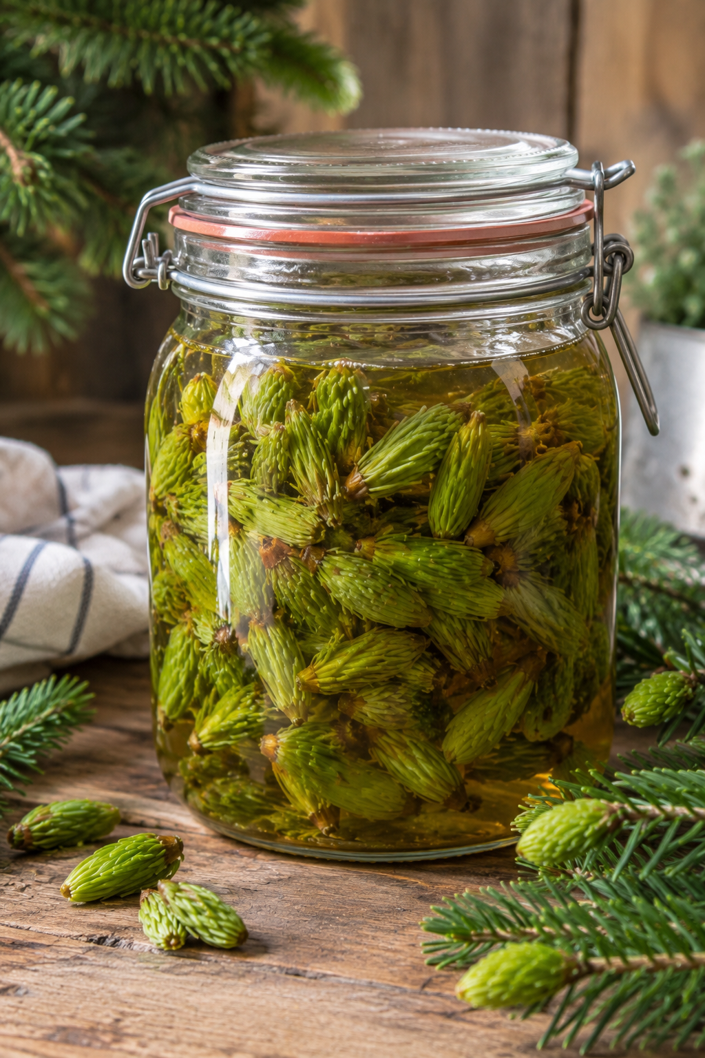 Sirop de bourgeons de sapin à froid